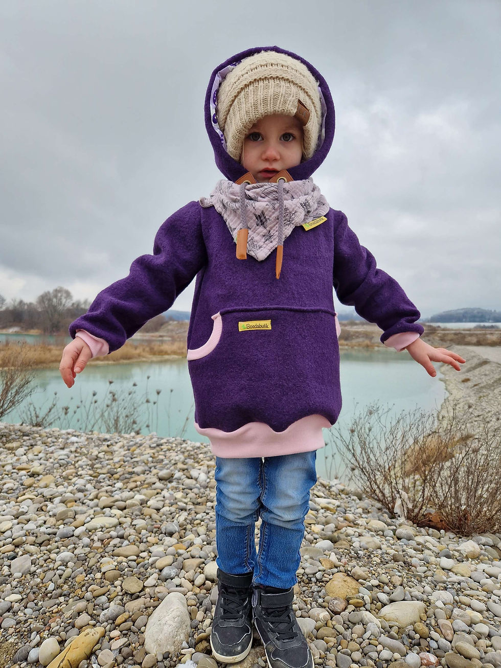 Miniaturbild: Walkhoodie, Outdoorpullover lila