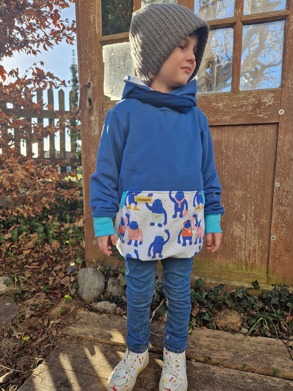 Miniaturbild: Hoodie lillestoff "Monster"