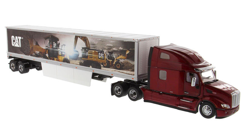 Miniatura: 1:50 CAT Peterbilt 579 Caterpillar Mural Dry VanTrailer