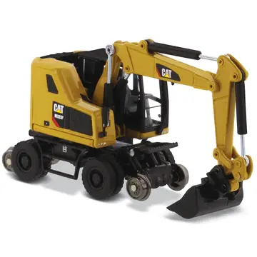1:87 CAT Excavadora de ruedas ferroviarias Caterpillar M323F - Versión Amarilla