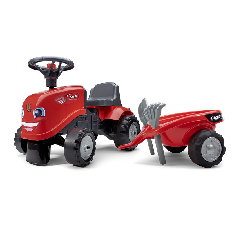 Miniatura: Correpasillos - Case IH Push-Along Tractor w/trailer, Rake & Shovel - 2 sets of