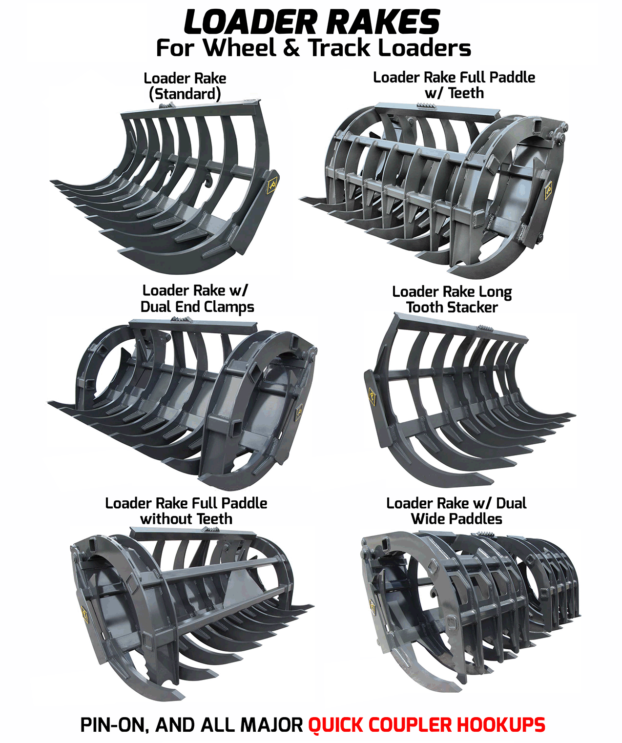 Loader Rakes with 1 or 2 Clamps pemberton