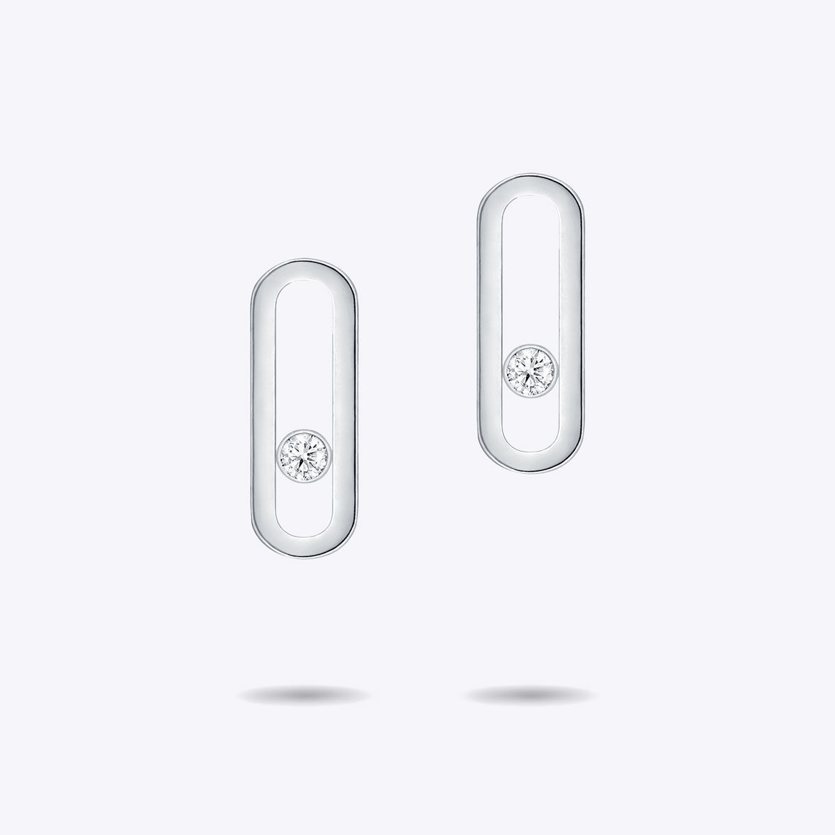 Bezel Setting Lab Diamond Bar Stud Earrings