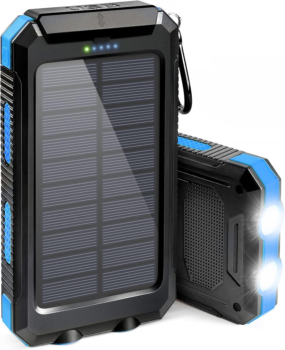 Solar Fast Charger Power Bank, 38800mAh - Blue