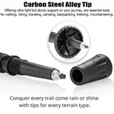 Thumbnail: Pair 2 Trekking Walking Hiking Sticks Poles Quick Lock Adjustable
