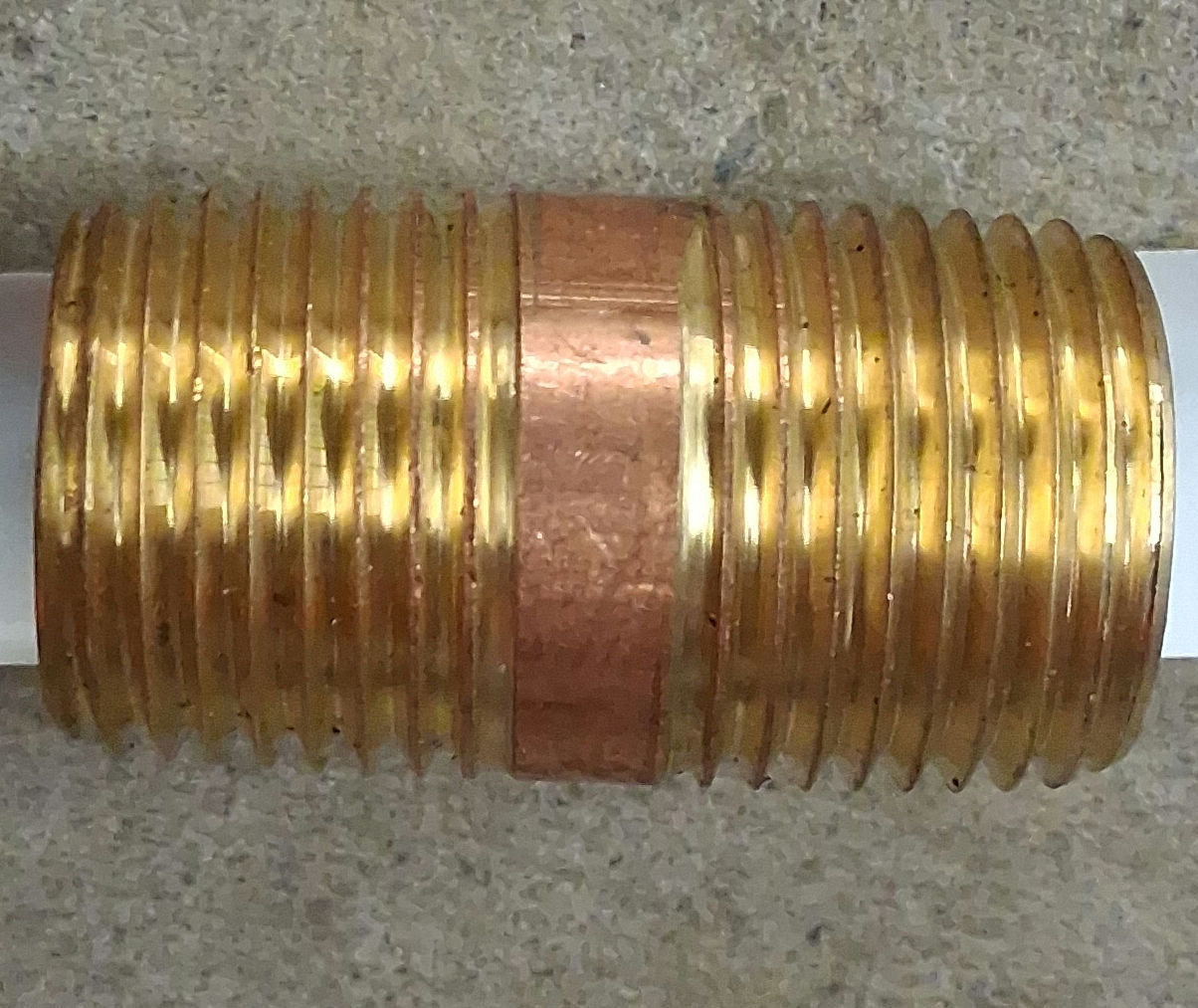 Red Brass nipple 1/2x 1 1/2