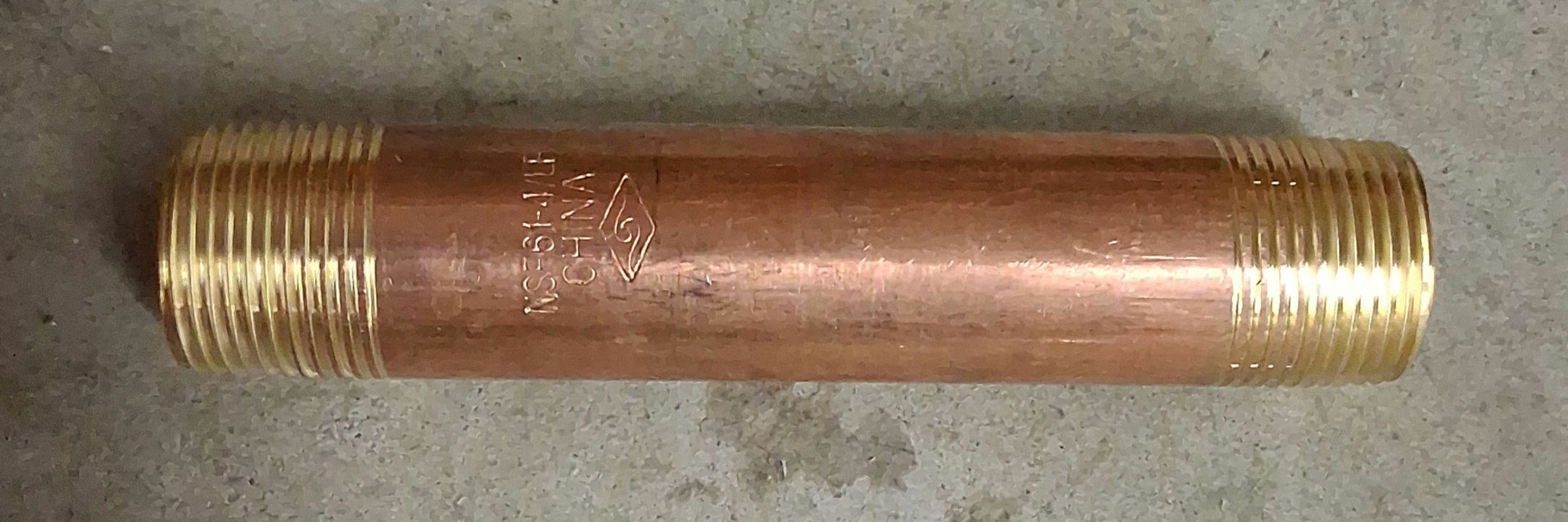 Red Brass nipple 3/4x5