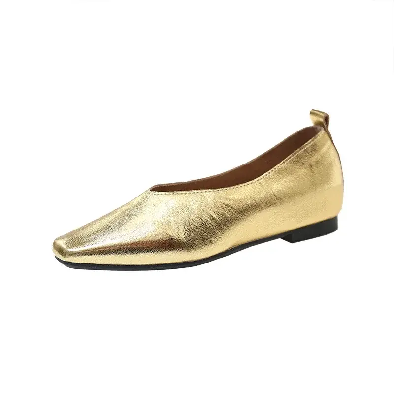 Miniatura: 2026 Women's Loafers Leather Luxury Shoes Sss Grade Silver Heels Gold Pumps Squa