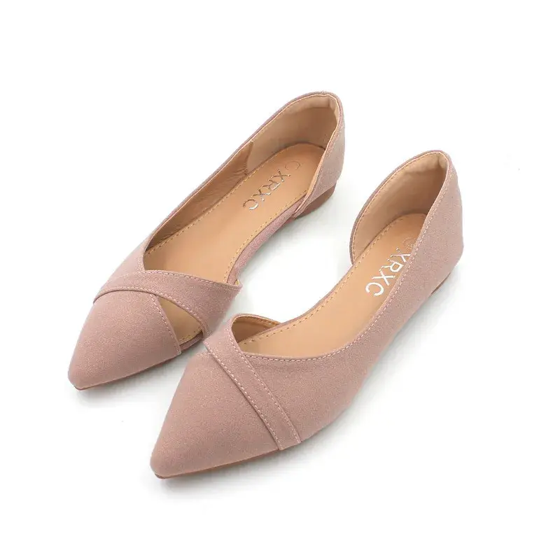 Miniatura: Comfortable Versatile Pointed Shallow Black Velvet Work Shoes Soft Bottom Non-Fa