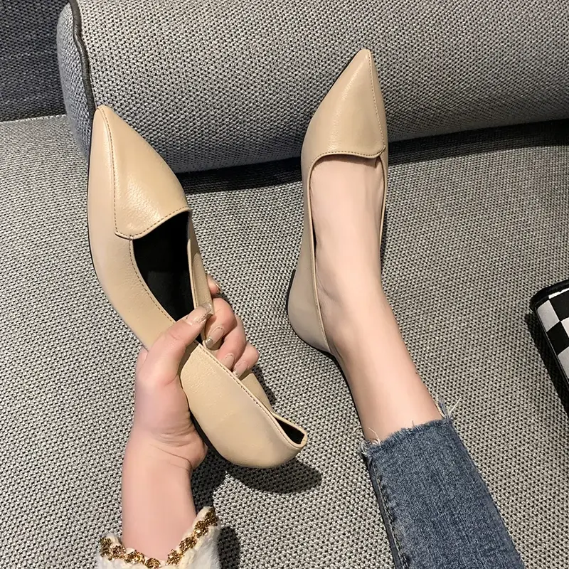 Miniatura: Women Fashion Pointed Toe Slip on Shoes Summer Woman Loafers Comfortable Ladies 