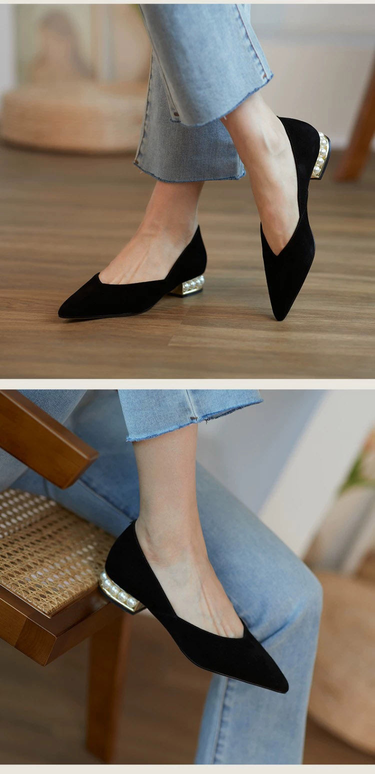 Miniatura: Comemore Summer Women Pumps Low Heel Slip on Shoes for Girls Elegant Ballet Flat