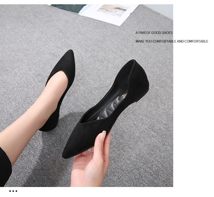 Miniatura: Women Flats Working Flat Shoes Black Blue Pointed Toe Slip on Soft Sole Large Si