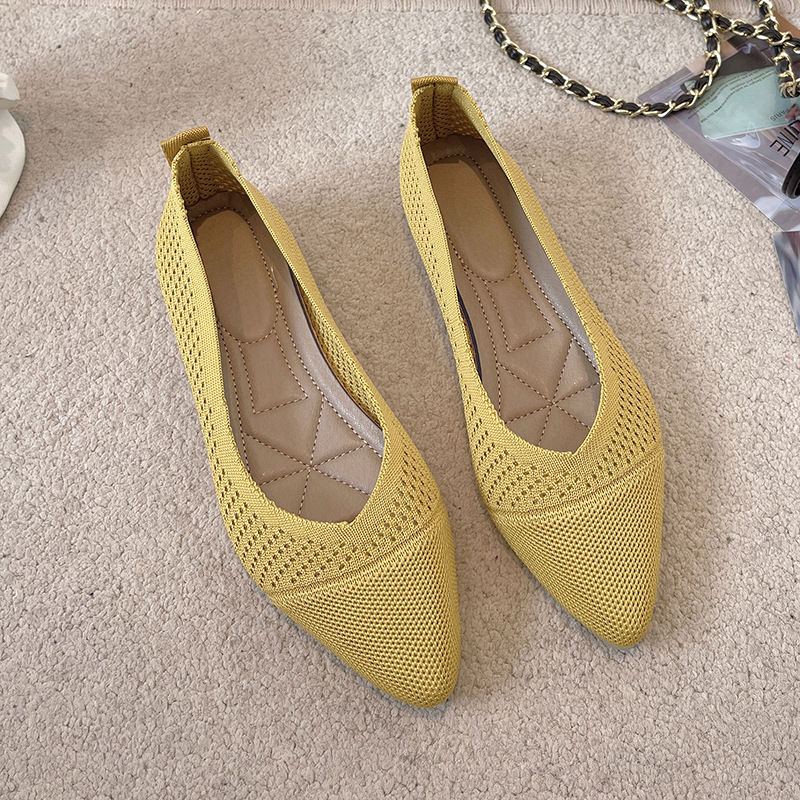 Miniatura: 2025 Women Pointed Toe Flats Breathable Fabric Spring Summer Flat Shoes Soft Sol