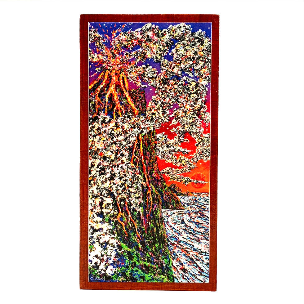 Volcano with Blood Red Moon