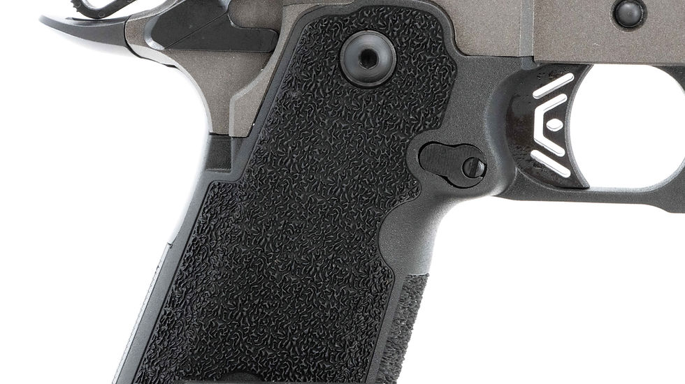 A 9mm pistol that feels like a 9mm pistol! The CMX XXX's grip circumferance is smaler than you might expect.