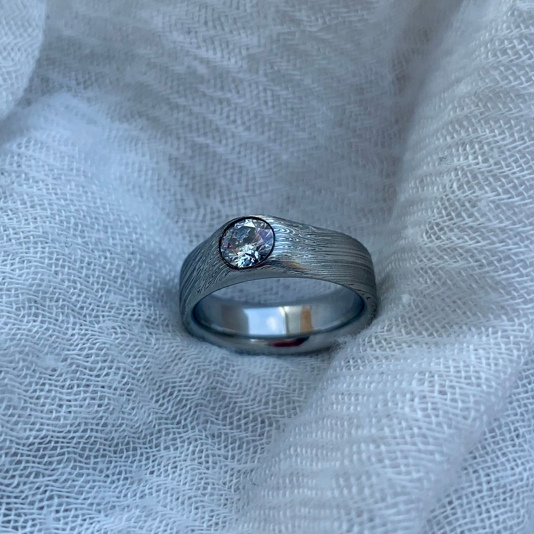Bague Damasteel HEIMSKRINGLA x Oxyde de Zirconium - 5 mm