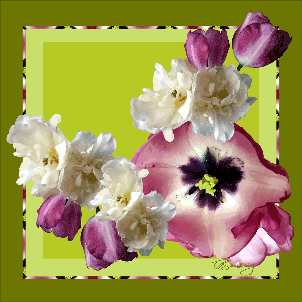Foulard Acid Tulips