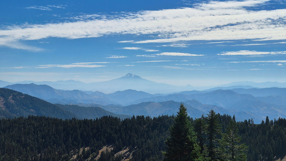 Looking south from Observation Peak to Mt. Shasta in California.