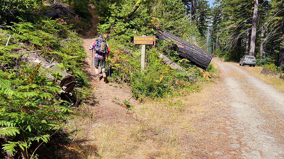 Glenn (Amputee Outdoors host) starting the Bomb Site Trail.