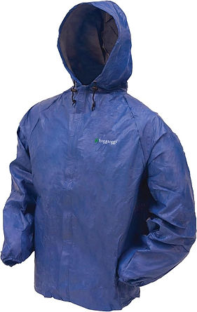 Froggs Toggs rain jacket with hood.