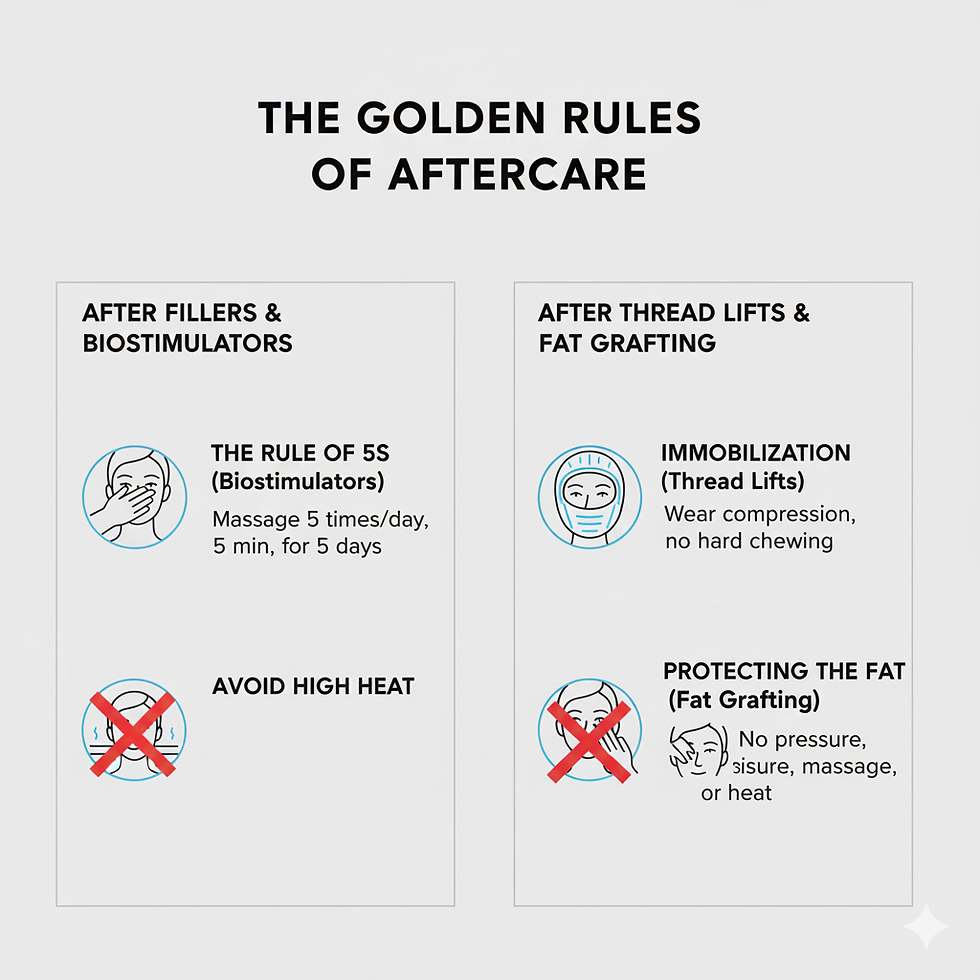 คำถามสำคัญที่ 6: การดูแลหลังทำหัตถการ (The Golden Rules of Aftercare)คำถามสำคัญที่ 6: การดูแลหลังทำหัตถการ (The Golden Rules of Aftercare)