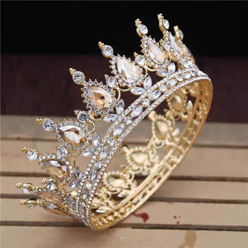 Baptism Center Royal Crystal Crown – Full‑Round Queen & King Bridal Diadem