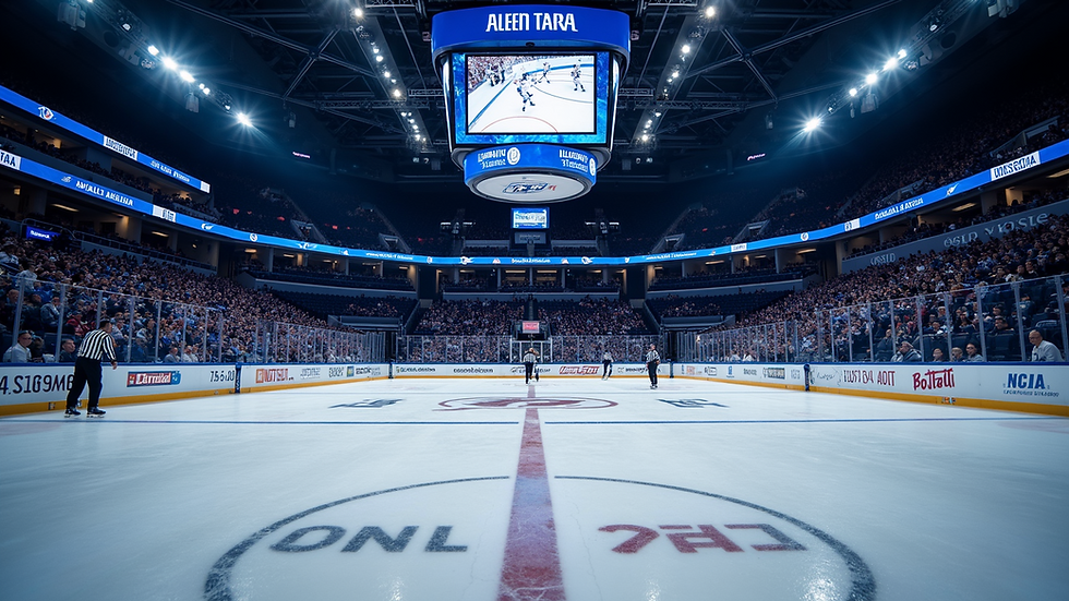 Eye-level view of Amalie Arena during a Lightning game