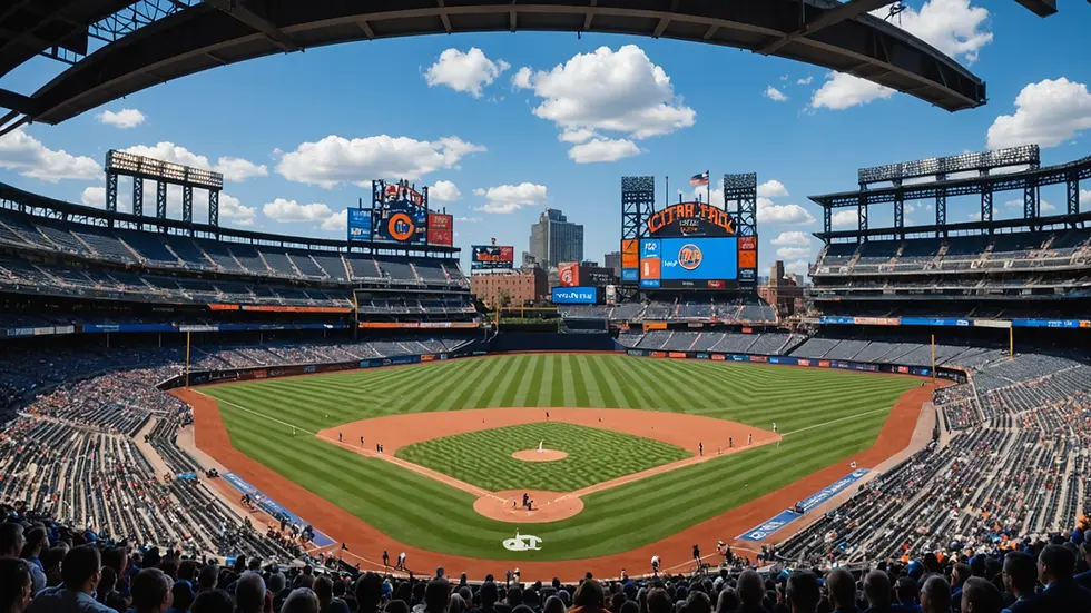 Eye-level view of Citi Field during a day game