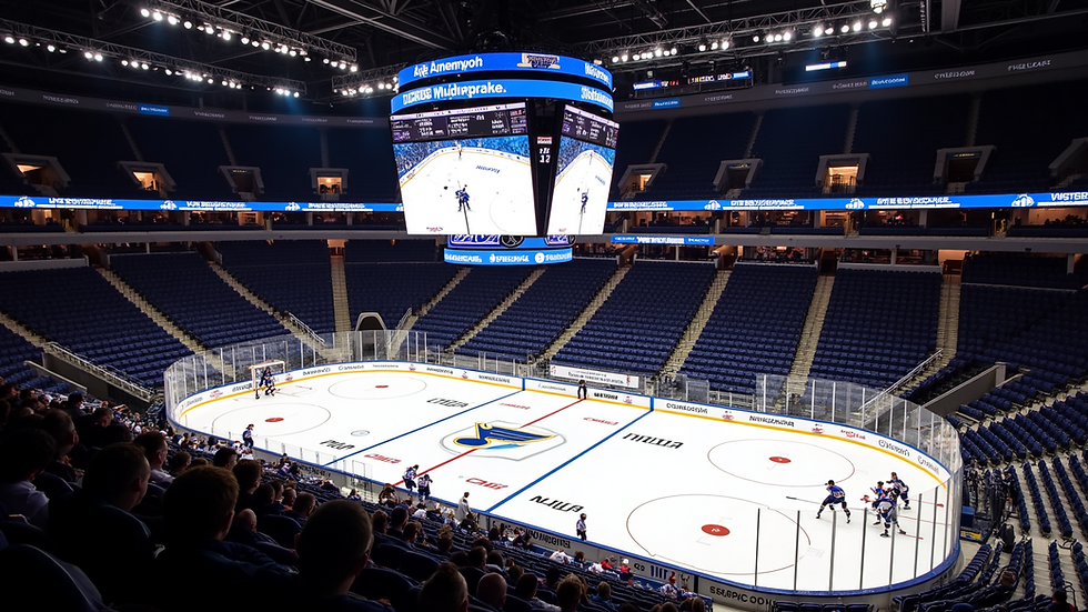 Wide angle view of the Enterprise Center during a St. Louis Blues game
