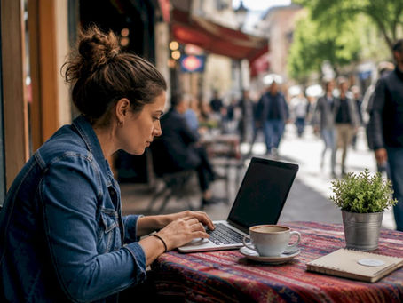 Woman browsing concert tickets at home