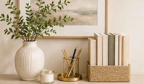 Professionally organized home office to maximize storage