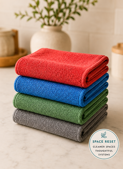 color-coded microfiber cloths