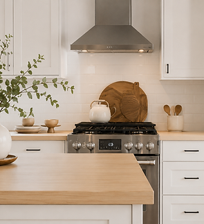 Beautiful clean kitchen counters and appliances