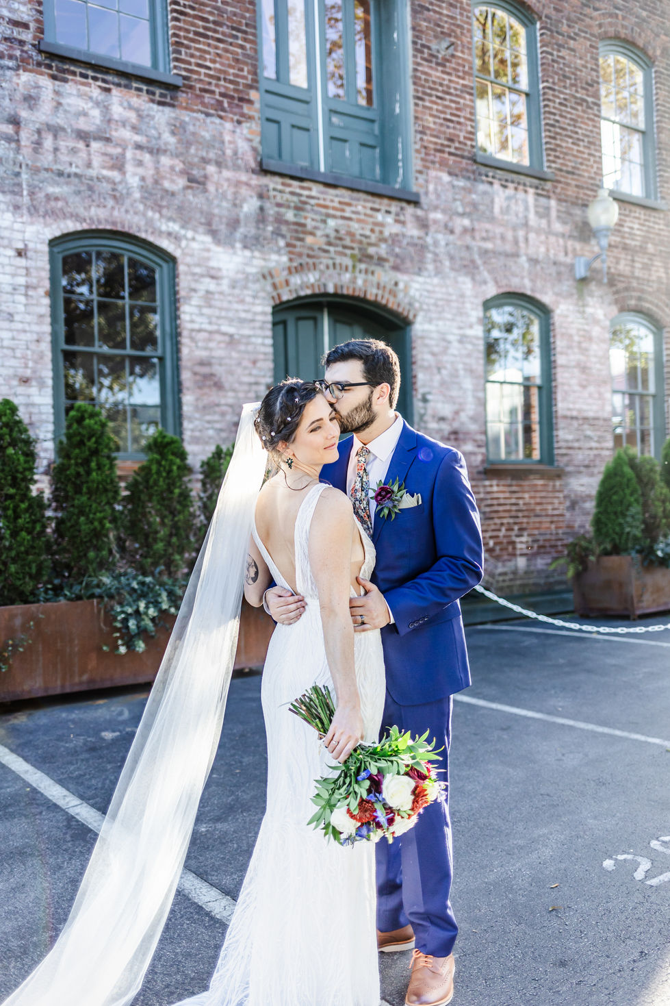 wedding couple posing