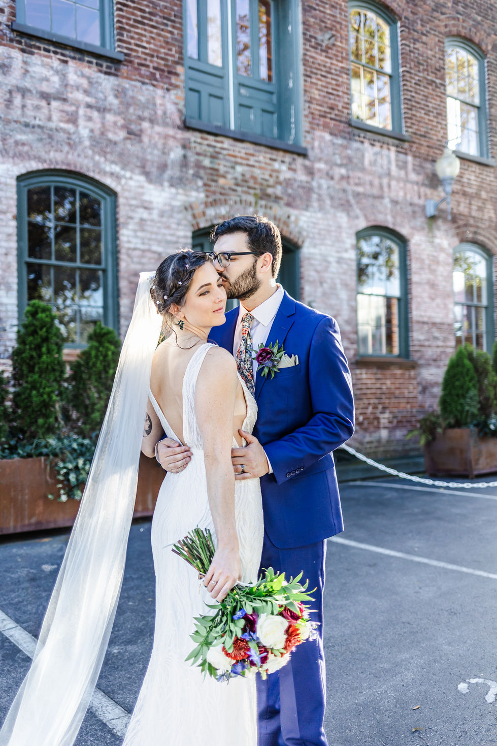 wedding couple posing