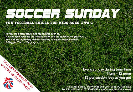 sunday morning soccer for children, weekend football camps for kids, younger kids football, football coaching ages 3-5 london
