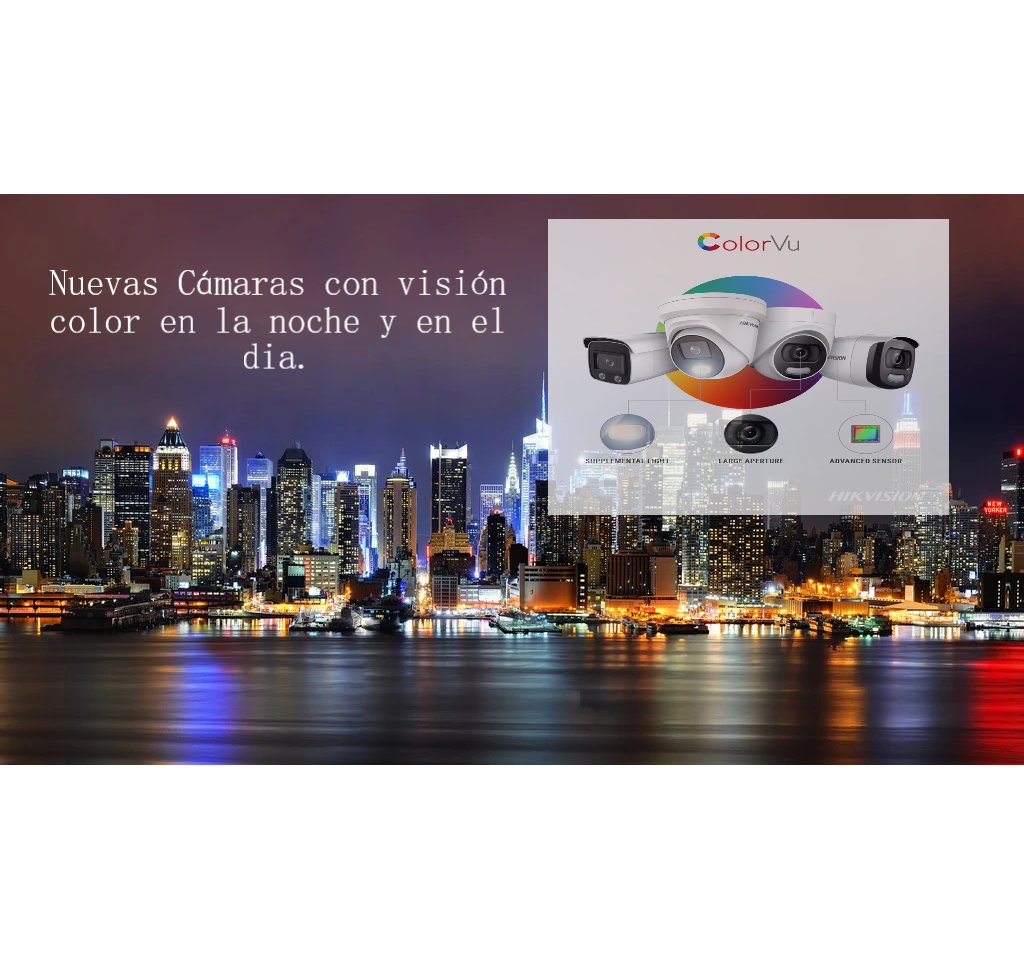 Cámaras Hikvision con visión color día y noche