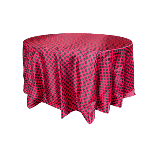 MANTEL LUNARES ROJOS Y NEGROS REDONDO