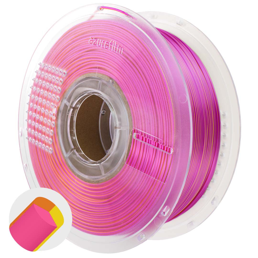 AzureFilm PLA Silk Sunset Blaze, 1,75 mm, 1 kg — ролка, изглед отзад