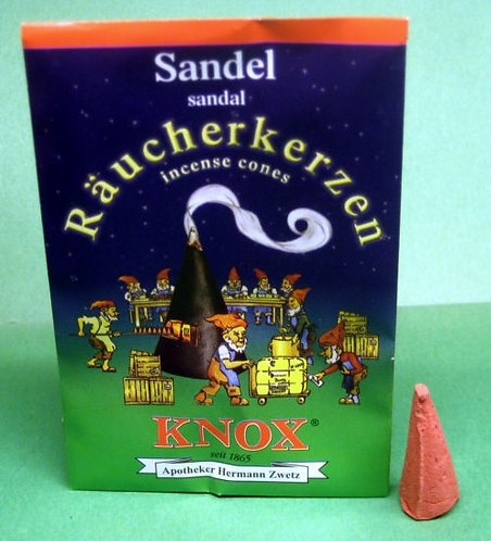 #014-130 - Famous KNOX Brand "Sandalwood" Incense Cones - 5 pc Sample Packet