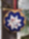 Tan and blue Christmas ornament