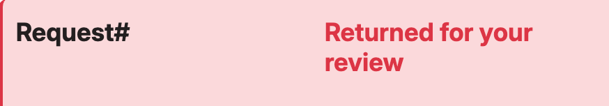 Customer Portal screenshot showing "Returned for Your Review" status on a Project
