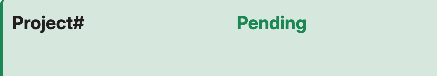 Customer Portal screenshot showing "Pending" status on a Project