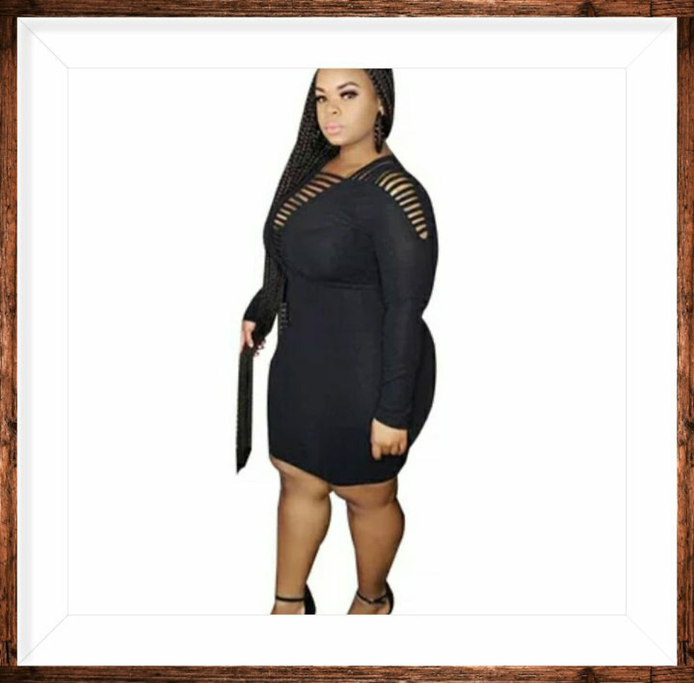 Thumbnail: African Hollow Out Dress "Black"