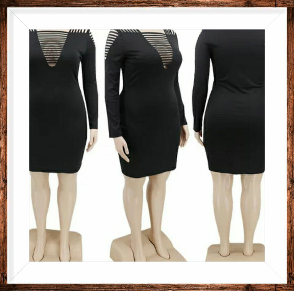 Thumbnail: African Hollow Out Dress "Black"