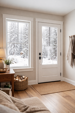Snowy view from modern home entryway.png