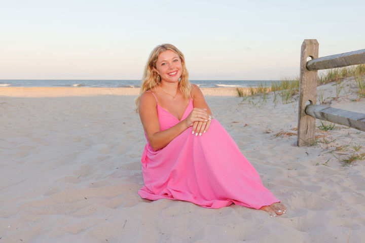 beautiful high school senior portrait in the dunes of ocean city nj