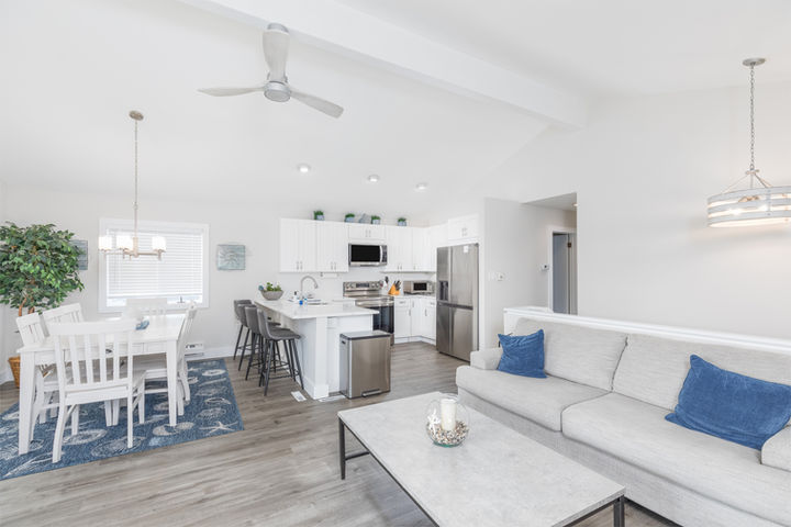 kitchen and living room in a rental property in surf city lbi