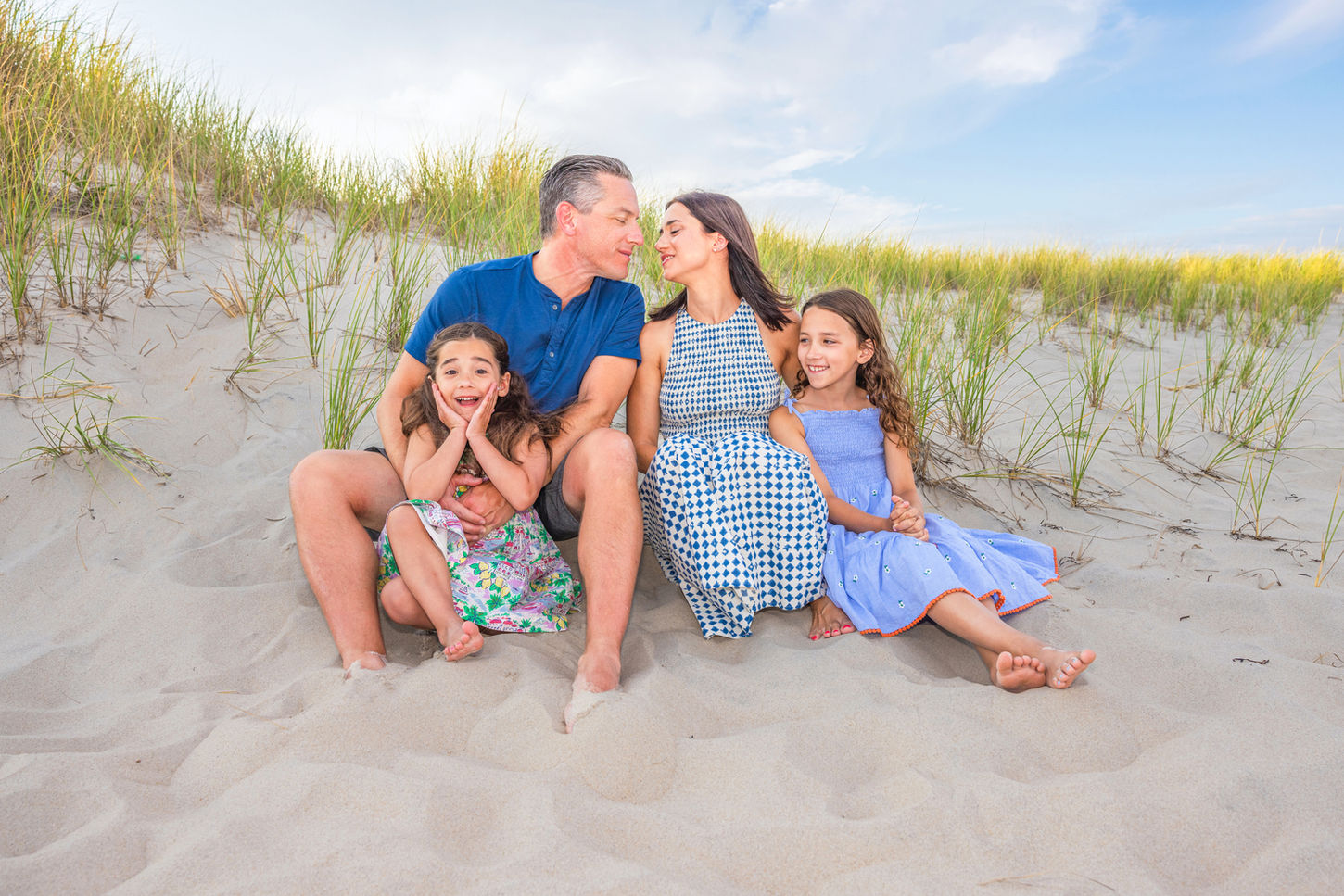 beach portrait session in the dunes of LBI at the jersey shore