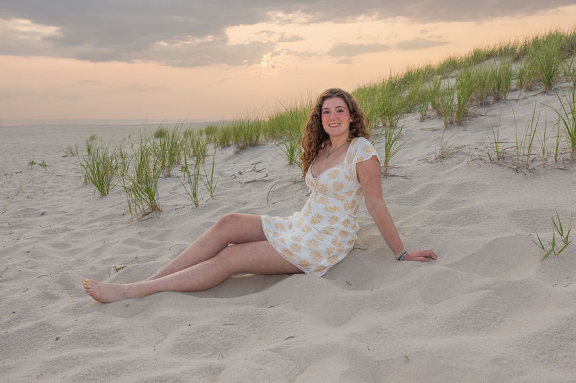Cape May beach photography with dune grass backdrop